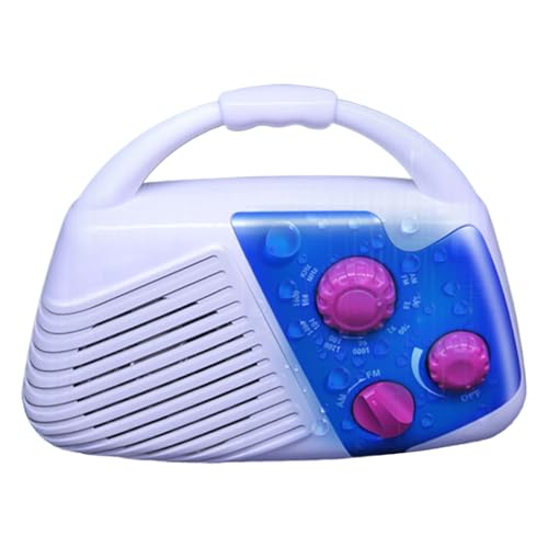 Rrlihjgu Radio para Ducha | Radio Pequeño Portátil,Receptor Am/FM con Asa para Exteriores Acampadas Senderismo Viajes Pesca Parque Funciona con Pilas