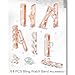 YOHAX 11 piece set of watch straps, decorative rings and studs (rose gold)