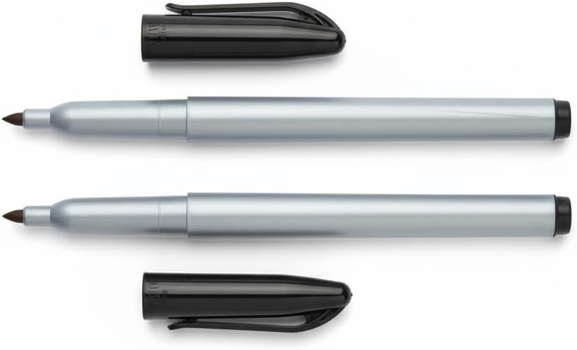 Cadie Freezer Black Permanent Markers Fast Drying, Waterproof Marker for Labeling, Chisel Tip Marker, Lab Marker, Food Labeling and Dating Pens for Easy Writing on Paper, Foil, Plastic and Glass