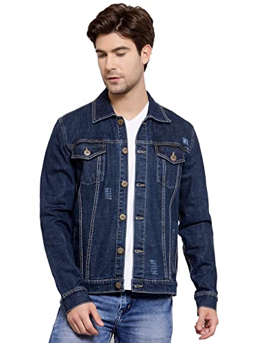 Image of Style Quotient Men Blue Washed Denim Jacket