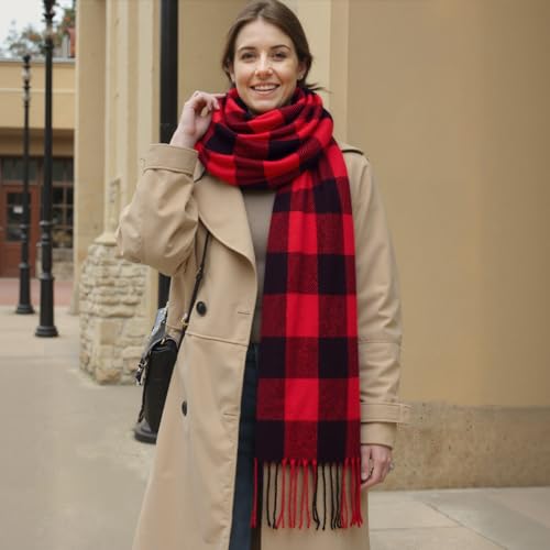Image of Loritta Winter Scarf for Women, Long Plaid Shawl Wraps Scarves Gifts