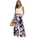 Women Loose Flowy Trousers Cruise Outfits Floral Boho Summer Wide Leg Pants High Waisted Casual Palazzo Pant