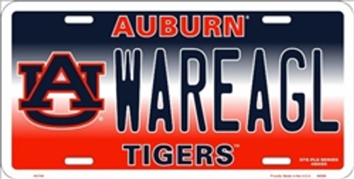 NCAA University of Auburn WAREAGL Tigers Car License Plate Novelty Sign