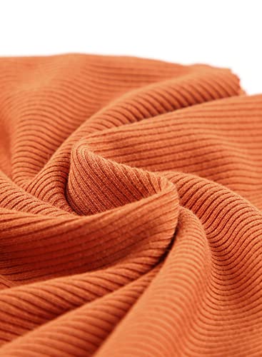 Dokotoo Womens Y2K Tops Summer Spring Fashion 2023 Square Neck Corset Tops Long Sleeve Crop Tops Sexy Slim Fit Ribbed Workout Casual Basic Tees T-Shirt Blouses For Women Orange X-Large Us 16-18 #TOP4