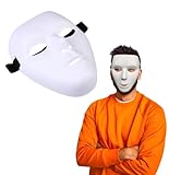 Thick Blank Male The Phantom Mask Costume White Face Mask Paintable