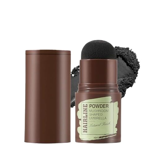 Evilia Ecom Natural Hairline Powder, Hair Shading Sponge Pen, Hairline Shadow Powder Stick Black - Quick Hair Root Touch-Up Stick For Cover Gray Hair Root (Black)