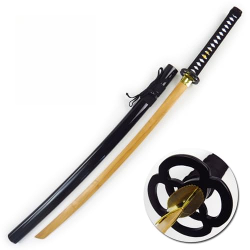 Deronder鞘付き手作り木刀 居合道刀 刀の練習 パーティー 展示 コレクション コスプレ用の天然木刀侍剣 居合道 剣道 木刀 武術 ぬきみち 練習する たいれん トレーニング 専用シース 竹刀 未刃 (G)