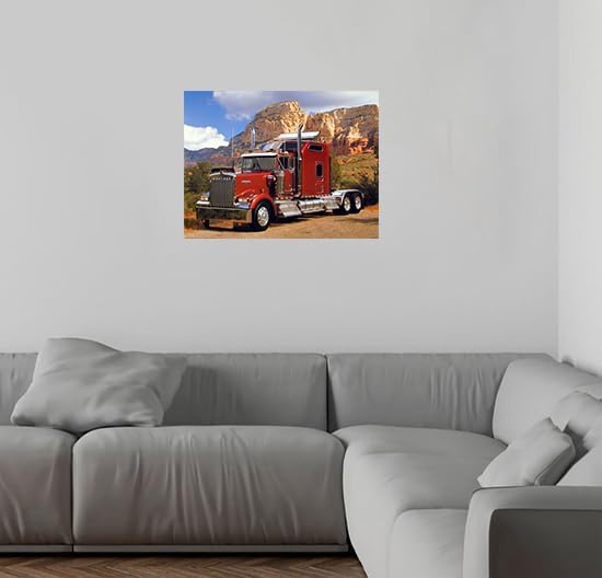 Amazon.com: Maroon Kenworth Truck Transportation Wall Decor Art