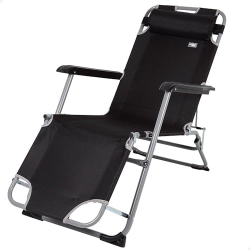 AKTIVE Tumbona Negro 153 x 33 x 47 cm
