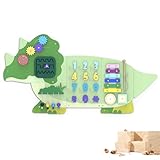BlueWood Triceratops Activity Wall Busy Board Panels, Toddler Learning Activity Center, Montessori Philosophy Sensory, Educational Toys, Conducive to All-Round Development