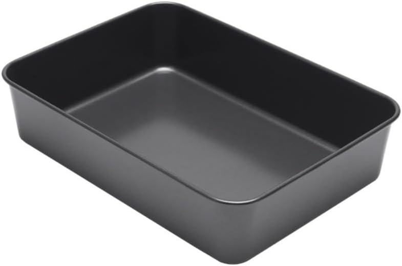 10 x 7 inch Rectangle Cake Pan, Black Non-Stick Baking Pan for Oven, Carbon Steel Deep Brownies Casseroles Cakes Bakeware