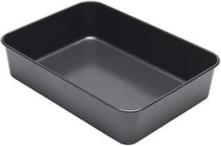 10 x 7 inch Rectangle Cake Pan, Black Non-Stick Baking Pan for Oven, Carbon Steel Deep Brownies Casseroles Cakes Bakeware