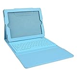 Generic Leather Case with Bluetooth Wireless Keyboard for iPad2/3 (Blue Case for Apple Ipad 2 3 4)