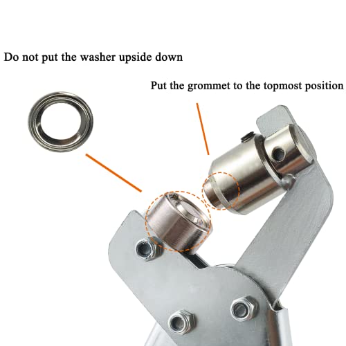 Bizoepro Grommet Tool Kit, 3/8 Inch Eyelet Kit Press Pliers (10Mm) Punch Hole Maker Manual Handheld Machine With 500Pcs Silver Grommets #TOP6