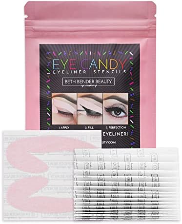 Eyeliner Stencils | Cat Eyeliner Stencil | Perfect Winged Tip Look | Created by Celebrity Makeup Artist | Reusable, Easy to Clean & Flexible | Made in USA | Cruelty Free & Vegan | Starter - 12 Sheets