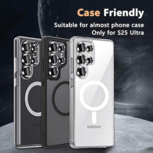 Image of Premium Camera Lens Protector Compatible For Samsung Galaxy S25 Ultra 5G (Black) Camera Lens Protector - 9H Tempered Glass, Military-Grade Anti-Scratch, Case-Friendly, Easy Install Frame