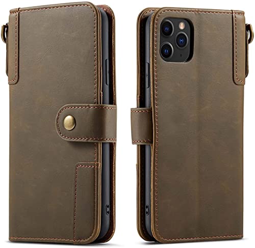 Étui portefeuille iPhone 13 Pro kaki : la housse en cuir idéale pour vos sorties