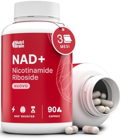 NAD+ Assorbimento ottimale Nicotinamide Riboside 300 mg | 90 Capsule | Anti-età e anti-stanchezza | NAD+ Booster, Energia Cellulare e Vitalità | Senza Glutine | Senza OGM Generico - integratore