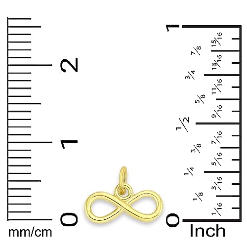 Solid Gold Infinity Microcharm in 10k or 14k, Dainty Cute Endless Love Charm Symbol with Clasp4