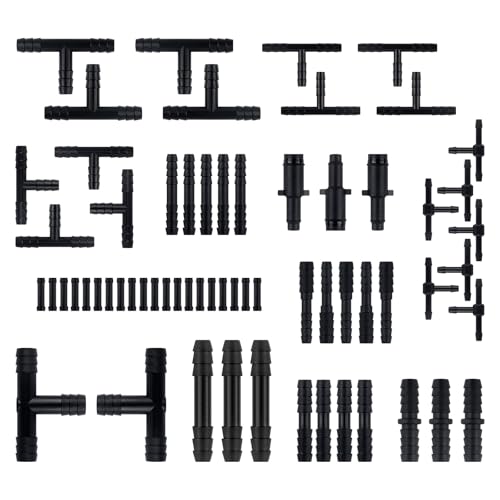 Image of 64PCS Vacuum Line Connectors Kit,Heat Resistant 240℃ (460℉) Vacuum Hose Connector Assortment for Tightly Connecting Vacuum Lines,Silicone Vacuum Hose,Multiple Size Vacuum Tube Fittings (64PCS)