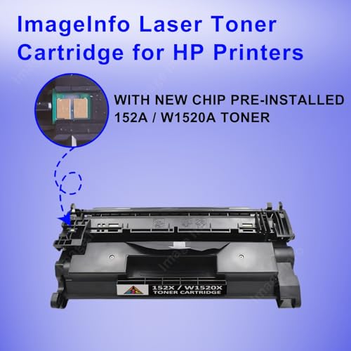 Image of ImageInfo HIGH YEILD W1520X / 152X Compatible Toner Cartridge for HP LaserJet Pro 4004 / 4004dw / 4004dn / 4004d / MFP 4104 / MFP 4104dw / MFP 4104fdw / MFP 4104fdn with Chip 5000 Pages