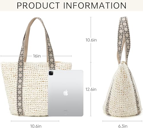 Beach Bags for Women - Summer Straw Bag Cute Woven Tote Purse for Vacation Travel