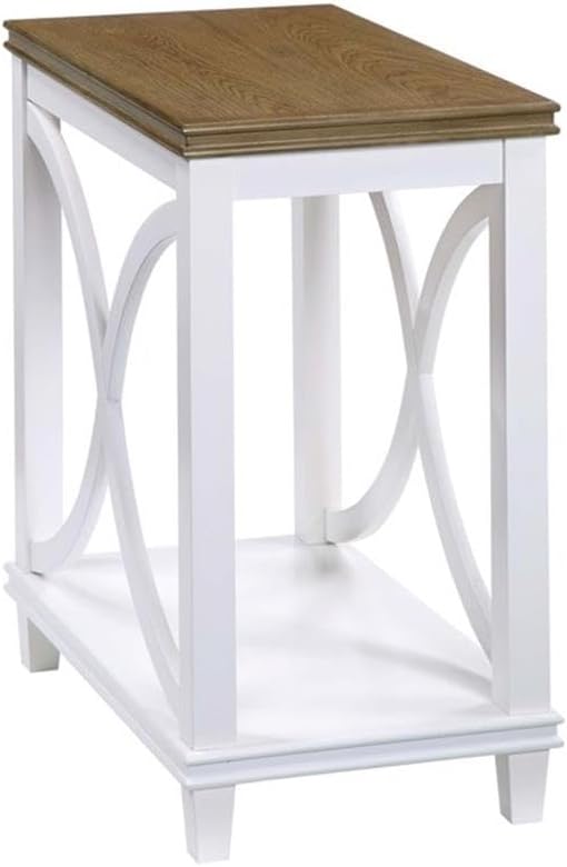 Convenience Concepts Florence Chairside Table, Driftwood/White