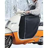 [KEMIMOTO] バイク レッグカバー 原付 スクーター 前掛け ひざ掛け 膝掛け 防寒 防風 防水 風除けエプロン グリップカバー 暖かい ウォームエプロン 裏起毛 足元防寒 撥水 バイク取り付け簡単 ブラック KM301