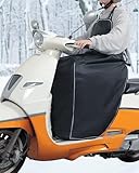 [KEMIMOTO] バイク レッグカバー 原付 スクーター 前掛け ひざ掛け 膝掛け 防寒 防風 防水 風除けエプロン グリップカバー 暖かい ウォームエプロン 裏起毛 足元防寒 撥水 バイク取り付け簡単 ブラック KM301