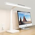 LED Desk Lamp for Home Office with Base, Dimmable Eye-Caring Computer Light with Memory & Timer Functions, Flexible Gooseneck Touch Control Architect Desk Light for Reading, Study, Workbench (White)