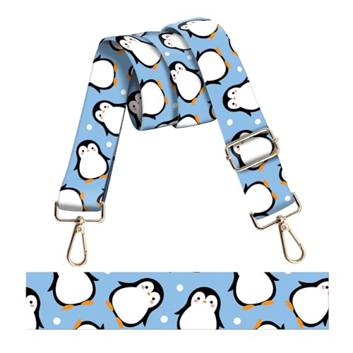 Image of Wide Purse Strap Replacement Crossbody, Funny Shoulder Strap Adjustable, Cute Bag Strap for Women Guitar Purses Cute Blue Penguin