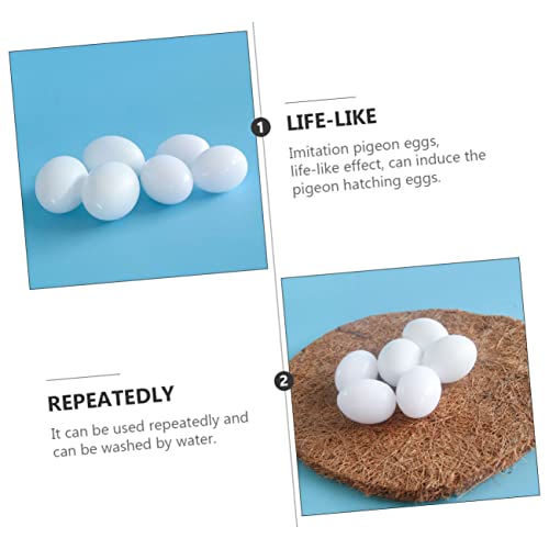 Bcoath 90 Pcs Injection Eggs Nest Parrot Induced Cockatiel Toys Supplies Stop Prop Xmm Play Photo Laying Lorikeet For Food White Racing Ringneck Fake Dove Decorative Water Simulated #TOP4