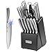 Produktbild Messerblockset ,Messerblock mit Messer, 16-TLG Profi-Küchenmesser-Set Messerset, Scharfes Edelstahl-Kochmesser, Profi-Küchenmesser mit Wetzstahl,Schwarz 1