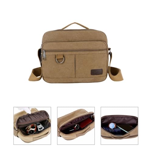 Bolso bandolera SHOWERORO ajustable de lona resistente estilo mochila casual para hombre 7