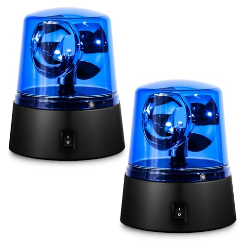 Image of 2PCS Blue 360 Degree Rotating Strobe, Flashing Police Disco Bar Party Decorative Light