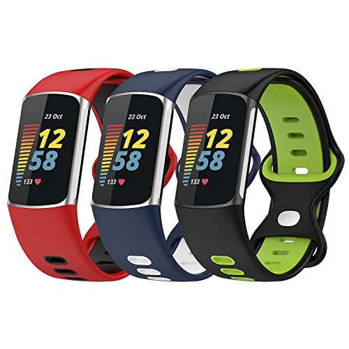 Gheper 3�p�b�N�ƌ݊����̂���V���R�������p���v�o���hCompatible with Fitbit Charge 6/Charge 5�X�}�[�g�E�H�b�`