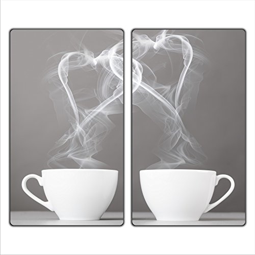 | Herdabdeckplatten 2x30x52 cm Ceranfeldabdeckung 2-Teilig Universal Elektroherd Induktion für Kochplatten Herdschutz Deko Schneidebrett