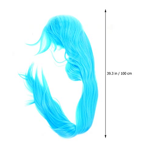 PIXNOR Peruca Cosplay Comprida Com Franja Peruca Reta Sintética Halloween Peruca de Cabelo Comprido