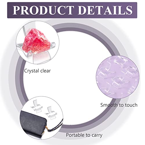 Chengu 100 Packs Acrylic Triangle Display Holder Clear Plastic Display Easel Stands Crystal Display Clear Display Stand Collectibles Acrylic Stands For Rock Mineral Agate Coral Geodes(Small) #TOP3