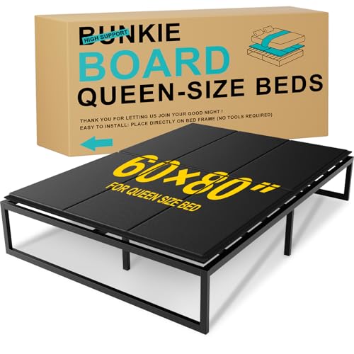Queen Bunkie Board 10mm (60x80 inches) - Anti-Sag Mattress Support Board, Noise-Minimizing, Breathable & Moisture Resistant - Universal Fit for Metal Bed Frame,Platform Beds & Pull-Out Sleeper Sofa by ameruse - Used condition - US$71.99