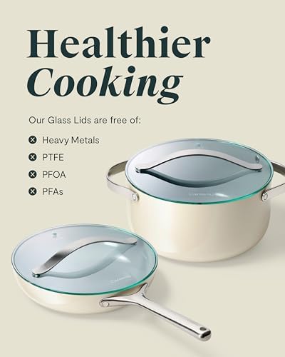 Caraway 10.5" Glass Lid for Pots and Pans - Made With Tempered Glass - Sized to Fit Caraway Ceramic-Coated & Stainless Steel Cookware - Thumbnail 5