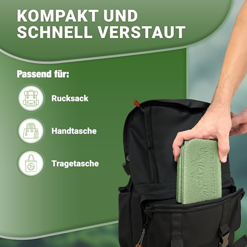 Alpenwert SITZKISSEN Outdoor Faltbar [2er Set] - Wasserdicht und Wetterfest, Ideal für Wandern, Picknick und Unterwegs, Leicht & Kompakt