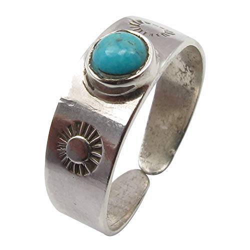 SilverStarJewelCabochon Turquoise December Birthstone Toe Ring Solid Silver Best New Year's Day Jewelry Deals