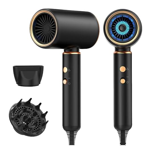 JANOLTY Sèche Cheveux Ionique Professionnel avec Diffuseur-Buse Concentratrice | Moteur Turbo Ultra-Silencieux de AC 2400W |4 Modes de Séchage|Chauffage Rapide-Température,Avec un Cycle Chaud et Froid