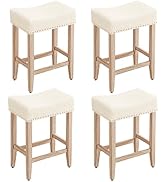 Furniliving Stools for Kitchen Counter, Upholstered Bar Stool, Bar Stool Set of 4, 25.7 inch Coun...