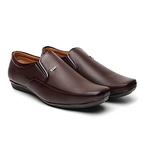 Image of Zixer Synthetic Leather Mens Formal Shoes || Office Formal Shoes Men Stylish|| Formal Shoes for Men Leather Look Slip On