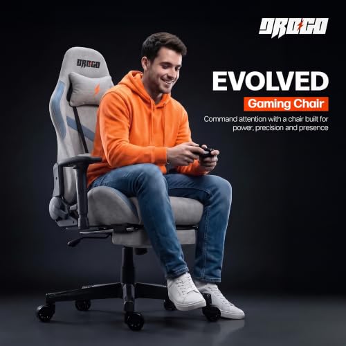 Image of BAYBEE Drogo Multi-Purpose Ergonomic Gaming Chair 7 Way Adjustable Seat 3D Armrest, Head & Lumbar Support Pillow Home & Office Chair with Full Reclining Back Footrest (Grey II)