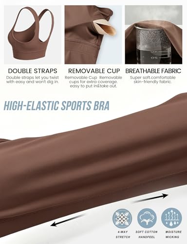 Image of Buauty Sports Bras for Women, High Support Sport Bra Workout Built in Bra Scoop Neck U Back Yoga Sports Bra