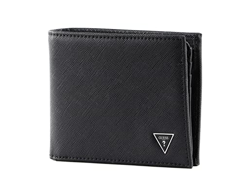 Portefeuille GUESS Certosa Bilfold en noir avec porte-monnaie et fentes cartes taille unique