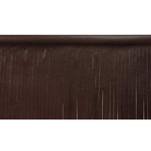 Trims By The Yard 4" Matte Finish Vegan Leather Fringe Trim, Dark Brown (5 Yard Cut) #TOP1
